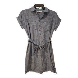 Women’s Sonoma Goods For Life Henley Gray Denim Shirt Dress Women's Size Small